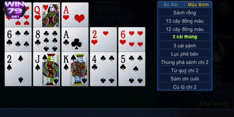 mau binh 2 Các thế bài xuất hiện trong game bài mậu binh